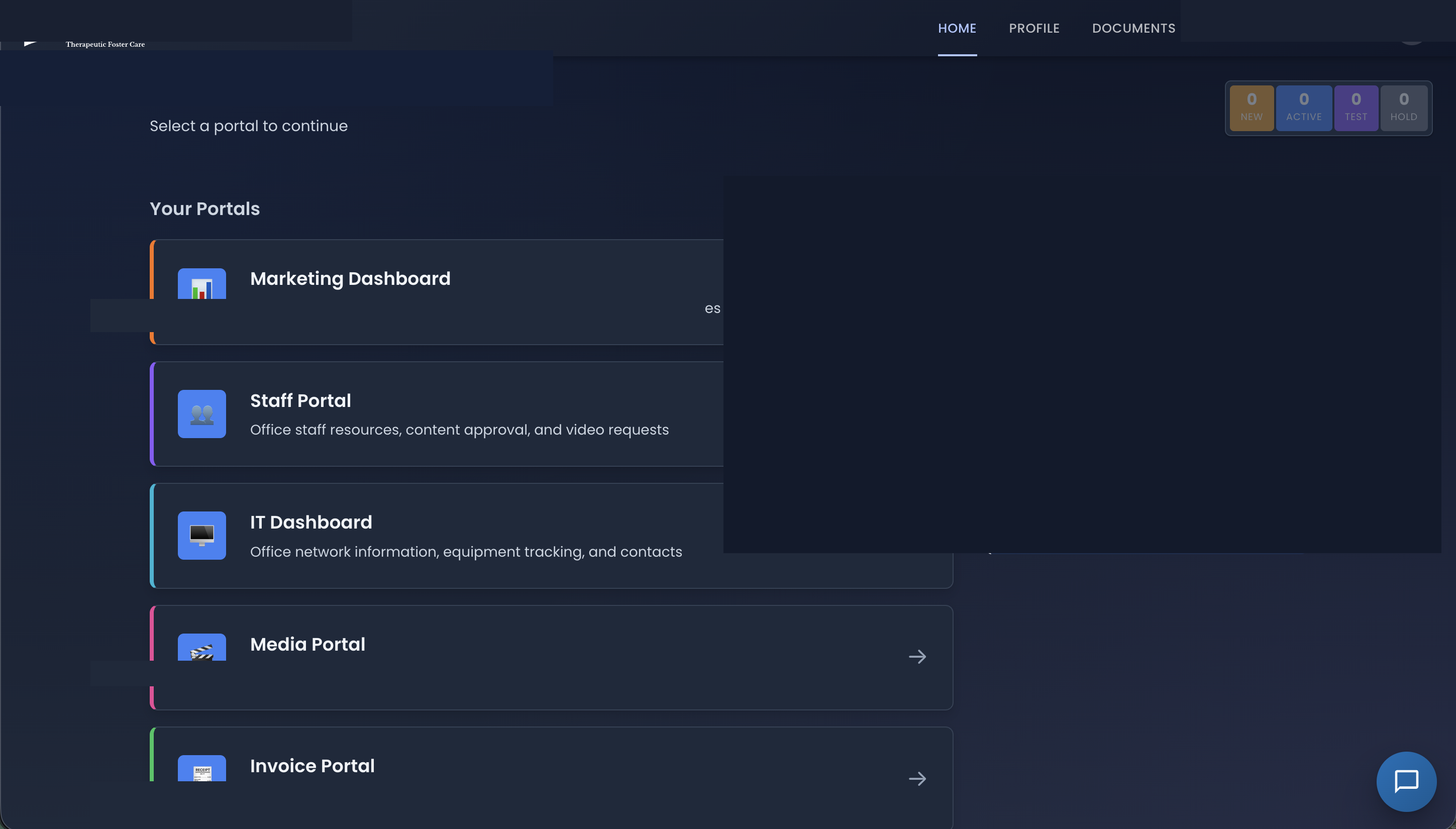 Enterprise portal suite showing multiple integrated applications